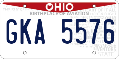 OH license plate GKA5576