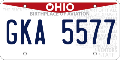 OH license plate GKA5577