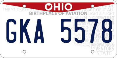 OH license plate GKA5578
