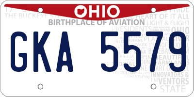 OH license plate GKA5579