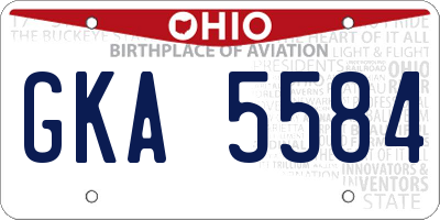 OH license plate GKA5584