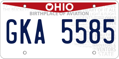 OH license plate GKA5585