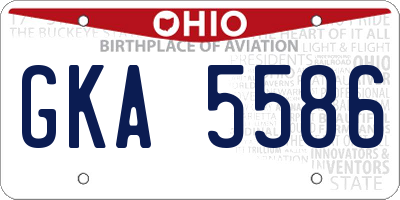 OH license plate GKA5586