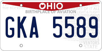 OH license plate GKA5589