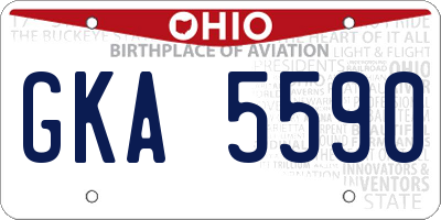 OH license plate GKA5590