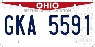 OH license plate GKA5591