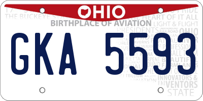 OH license plate GKA5593