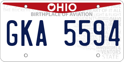 OH license plate GKA5594
