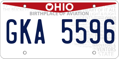 OH license plate GKA5596