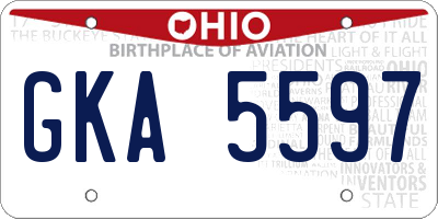 OH license plate GKA5597