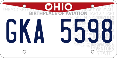 OH license plate GKA5598