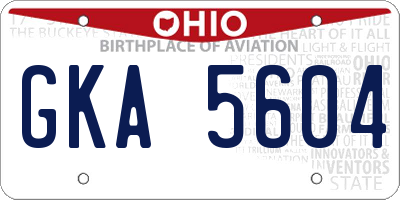 OH license plate GKA5604