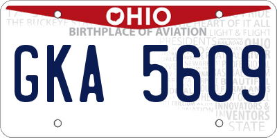 OH license plate GKA5609