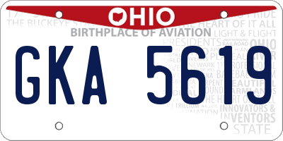 OH license plate GKA5619