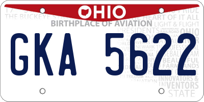 OH license plate GKA5622