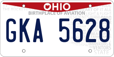 OH license plate GKA5628
