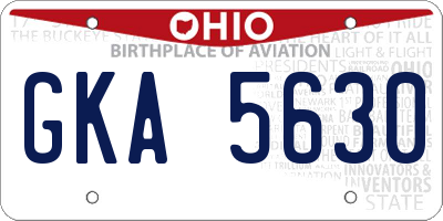 OH license plate GKA5630