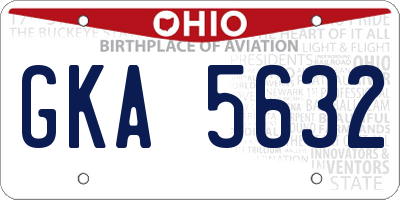 OH license plate GKA5632