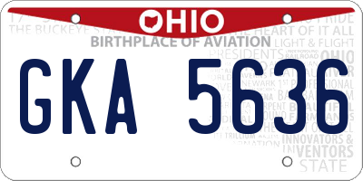 OH license plate GKA5636