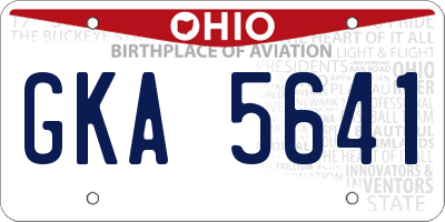 OH license plate GKA5641