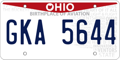 OH license plate GKA5644
