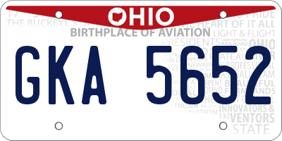 OH license plate GKA5652