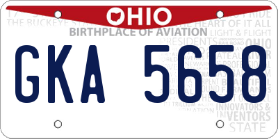 OH license plate GKA5658