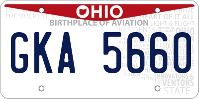 OH license plate GKA5660