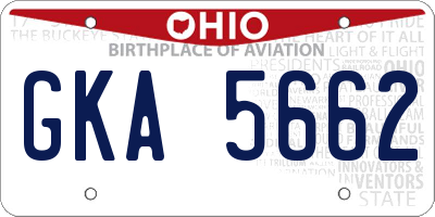 OH license plate GKA5662