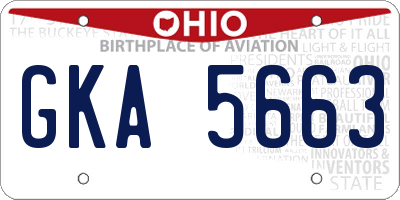 OH license plate GKA5663