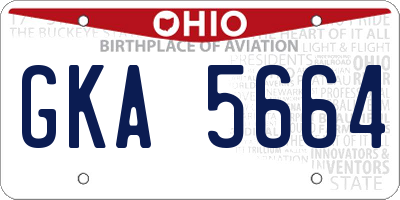 OH license plate GKA5664