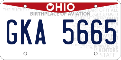 OH license plate GKA5665