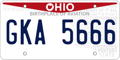 OH license plate GKA5666