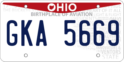 OH license plate GKA5669