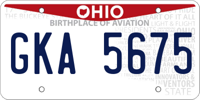 OH license plate GKA5675