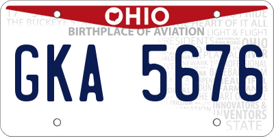 OH license plate GKA5676