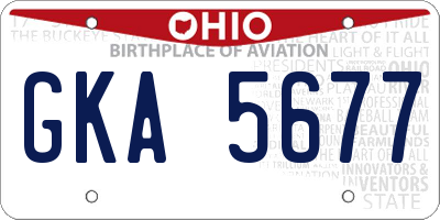 OH license plate GKA5677
