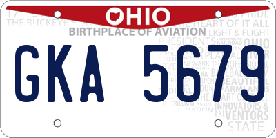 OH license plate GKA5679