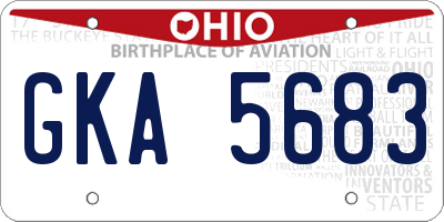 OH license plate GKA5683