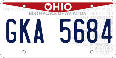 OH license plate GKA5684