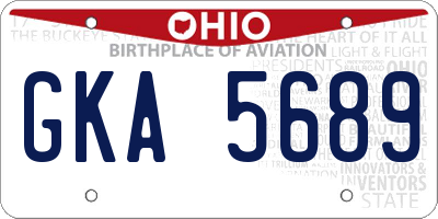 OH license plate GKA5689