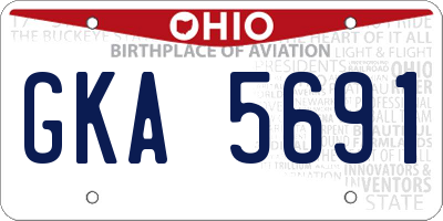 OH license plate GKA5691