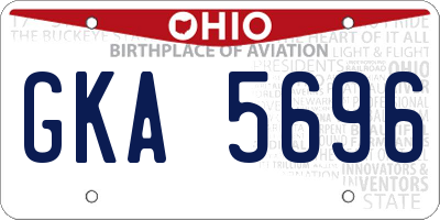 OH license plate GKA5696