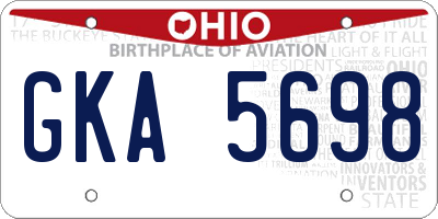 OH license plate GKA5698