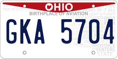 OH license plate GKA5704