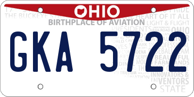OH license plate GKA5722
