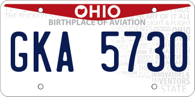 OH license plate GKA5730