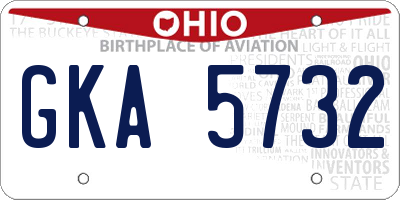 OH license plate GKA5732