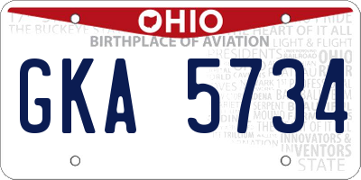 OH license plate GKA5734