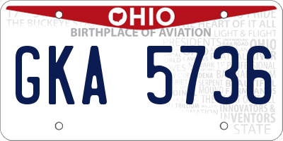 OH license plate GKA5736